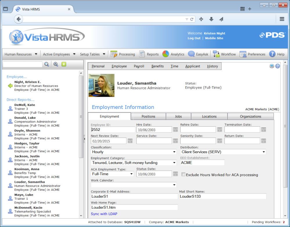 Vista HRMS Human Resources
